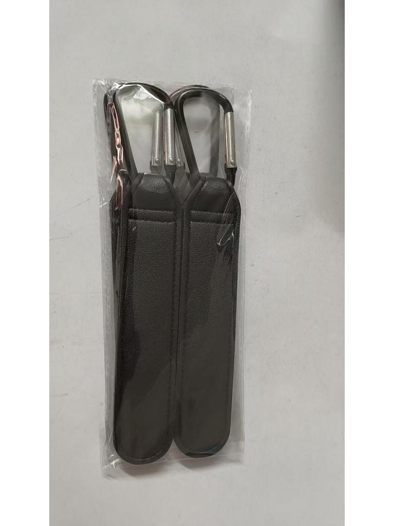 PU Leather Baby Stroller Handle Hook with Portable Velcro Carabiner