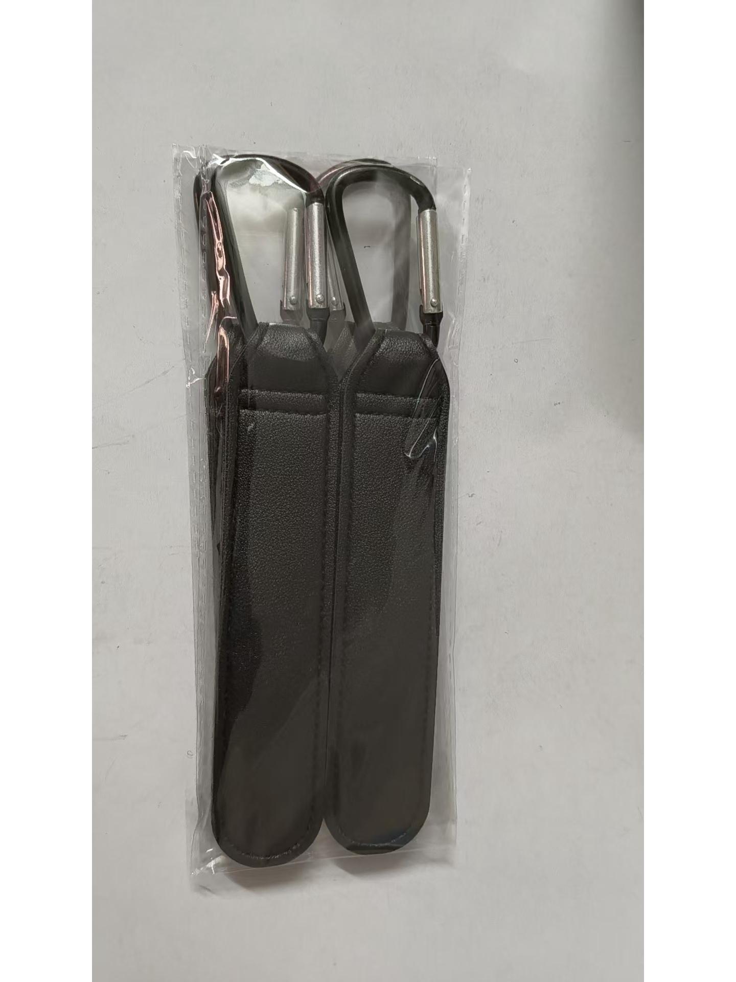 

PU Leather Baby Stroller Handle Hook with Portable Velcro Carabiner