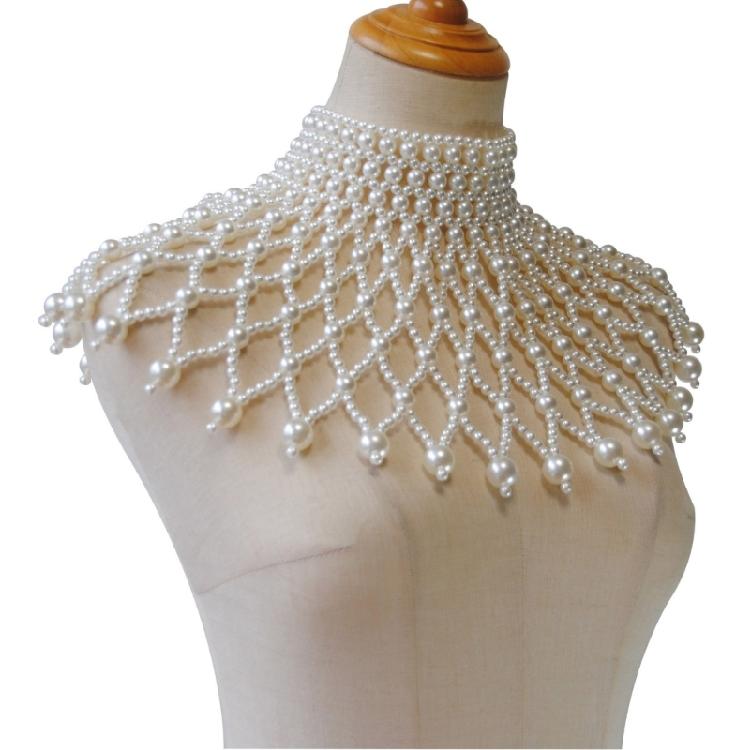 Elegant Faux Pearls Shoulder Necklace For Women Perfect For Pageants Proms Party Wedding Photo Props