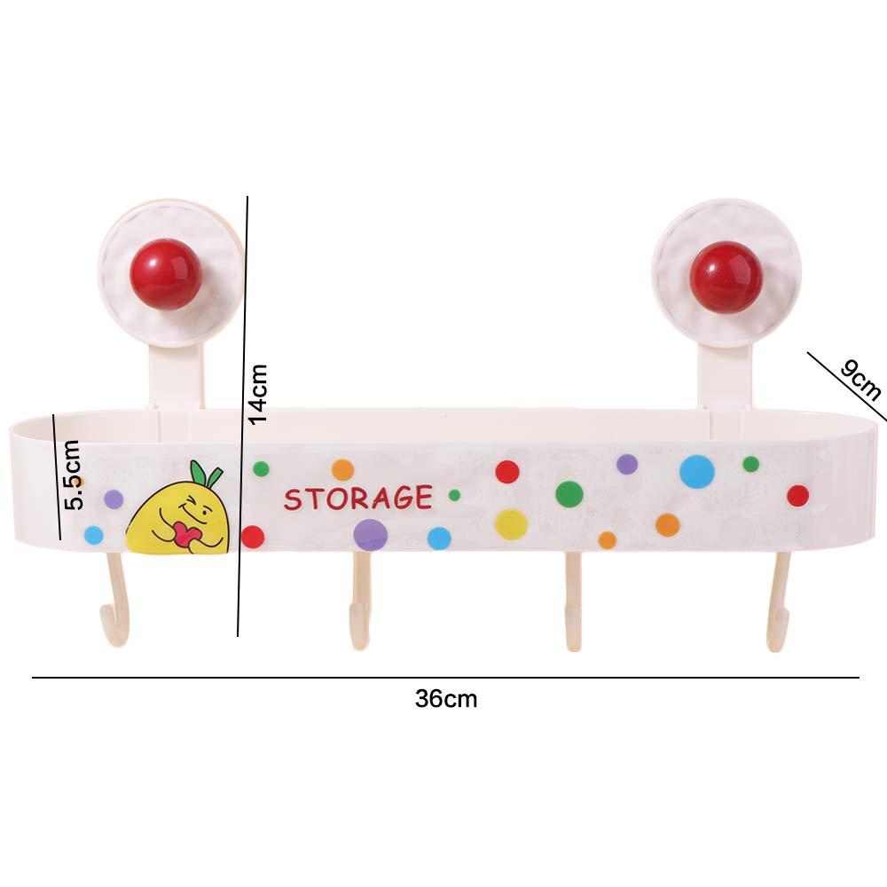 Plastic Suction Cup Storage Rack Cartoon Makeup Organizer Cosmetic Storage Box  Kitchen