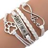 Bracelet Vintage Footprint Weave Strap Alloy Infinity Bracelet for Party