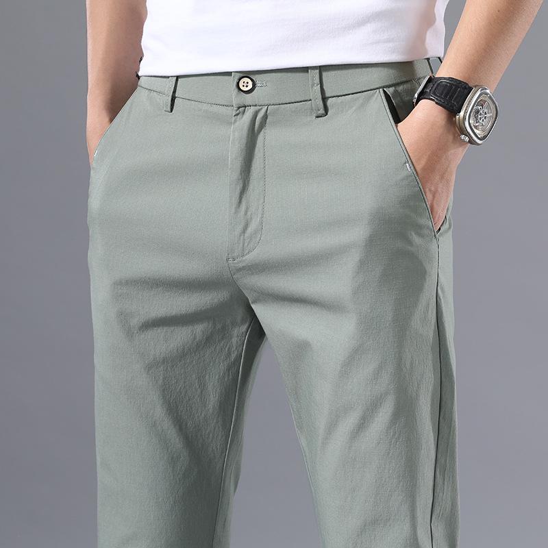 Spring Autumn Thin Slim Men Casual Pants Classic Business Cotton Stretch Golf Trousers Korean Fashion Male Clothing Pants