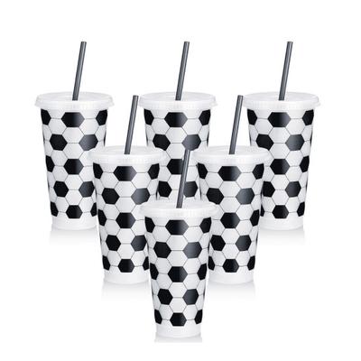 1/6/12Pcs 710ML Reusable Football Cup 24oz Plastic Drinking Bottle Football Themed Tumbler Game Day Sports Football Party Supplies Party Favors