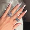Elegant Princess Cut Engagement Ring for Women 18k White Gold Plated Cubic Zirconia Wedding Band Jewelry