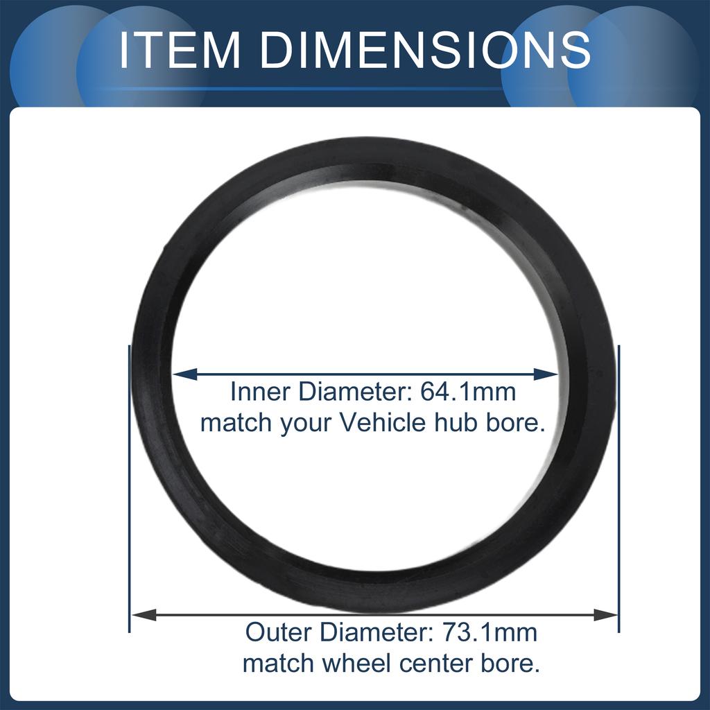 UXCELL 4 pcs Car Hub Centric Rings Plastic Wheel Bore Center OD 73.1 72.6 74.1 to ID 57.1 64.1 54.1 66.1 mm