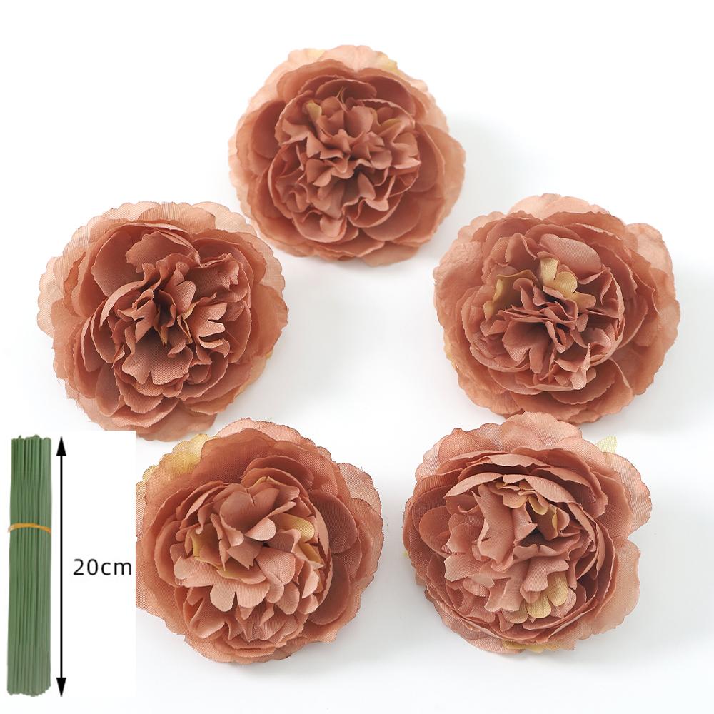 5/10 Stück Rose Künstliche Blumenstrauß Seide Kunstblume für Heimdeko Garten Hochzeit Braut Dekoration Outdoor Vase Ornament