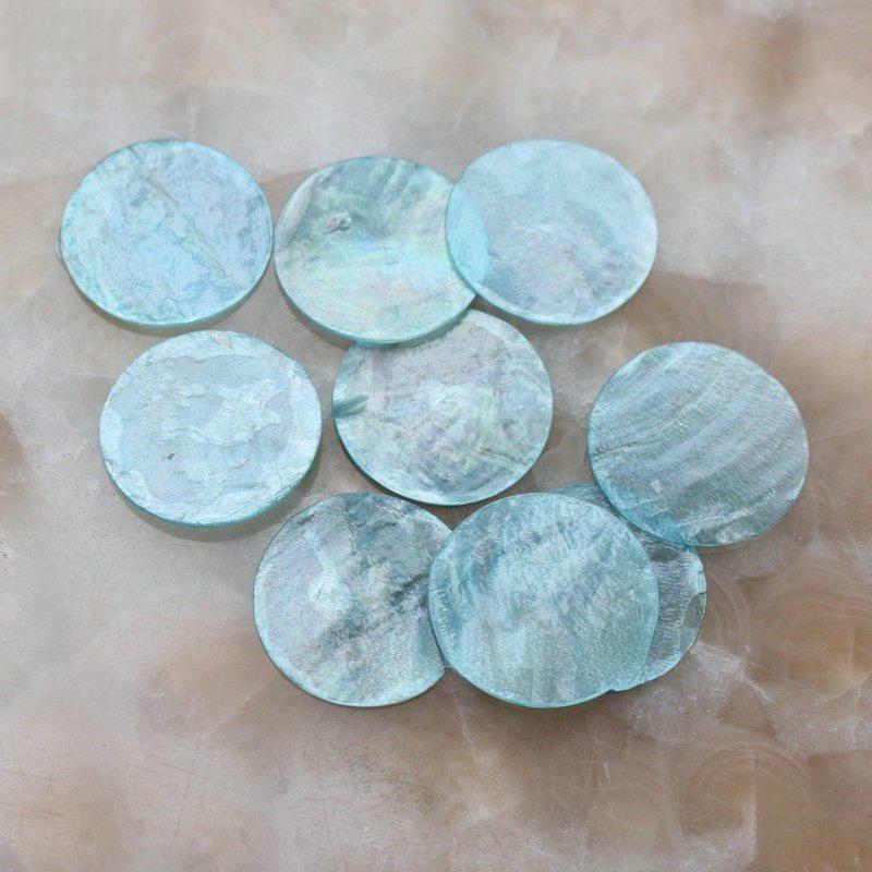 Candy Color Round Pendant - Green, Blue, Yellow, Red, Purple Thin Shell DIY Jewelry Sticker Accessories