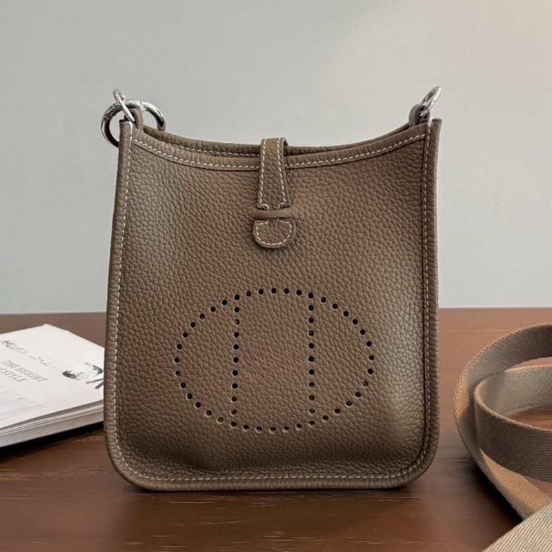 New Casual Bag Leather First Layer Cowhide Small Square Bag Tote Bag Portable Shoulder Messenger Women's Bag