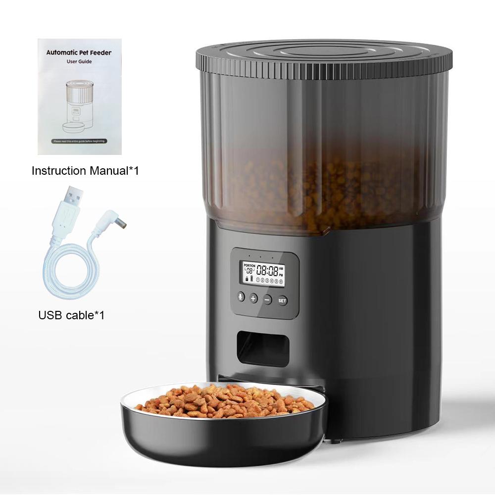 

Автоматическая кормушка для домашних животных, кормушка для кошек с синхронизацией, количественный голосовой дозатор еды для кошек, собак, кроликов, пульт дистанционного управления, автоматическая кормушка