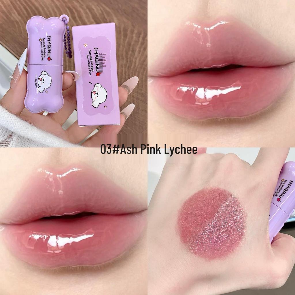SHAQINUO Moisturizing Glossy Lip Glaze – Hydrating, Clear, Watery Mirror Finish for a Natural Look.