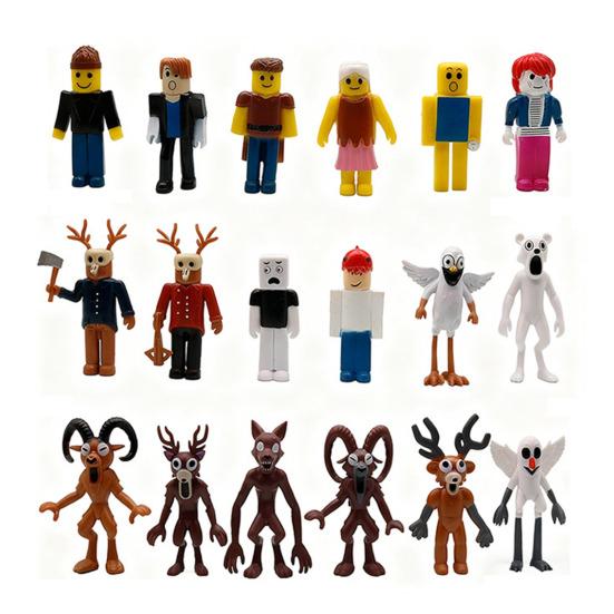 6/10/12/18Pcs Survival Horror Game Action Figure Cartoon Deer Owl Wolf Men Figurine Statue Decoration Ornament Forest Night Game Fans Collectibles