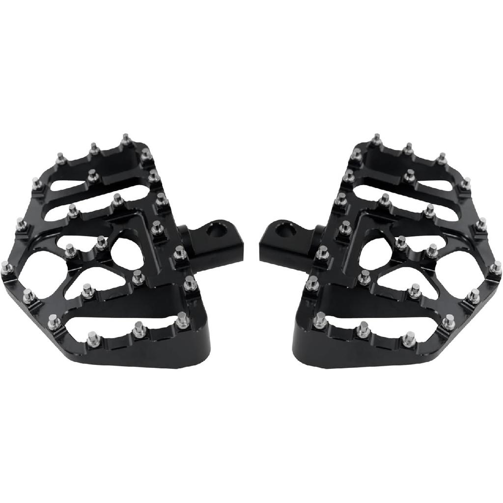 HDBUBALUS CNC Wide Footpegs Floorboards Offroad Foot Pegs Fit for Harley Dyna Fatboy Street Bob Wide Glide Sportster Bobber Chopper Black 1 Pair