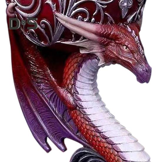 Dragon Wine Goblet Cat Chalice Cup Stainless Steel Resin Gothic Macabre Halloween Decorative Bar Whiskey Cocktail Drinking Glasses for Beer Wine