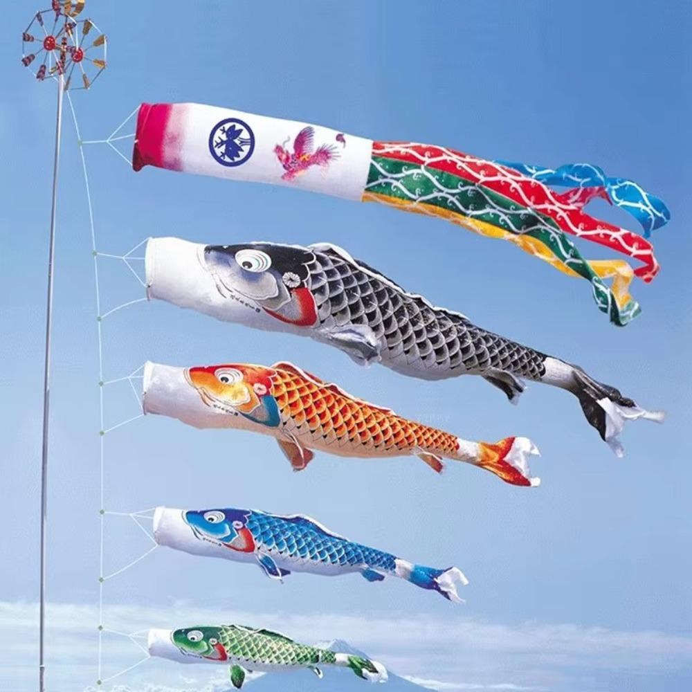 40/70/100cm Carp Wind Sock Flag Colorful Plastic Flying Toy  Yard Hanging Decor