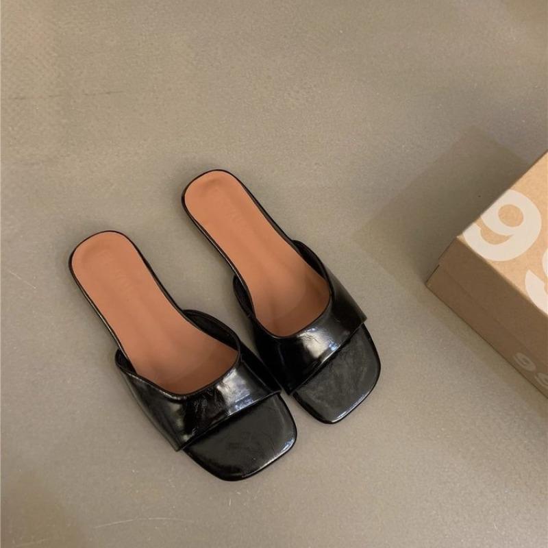 Fashion 2025 Summer New Women s Open-Toe High Heel Slide Sandals Fashion Beach Outdoor Slippers Hot Selling Stylish Casual Footwear 35 чёрный