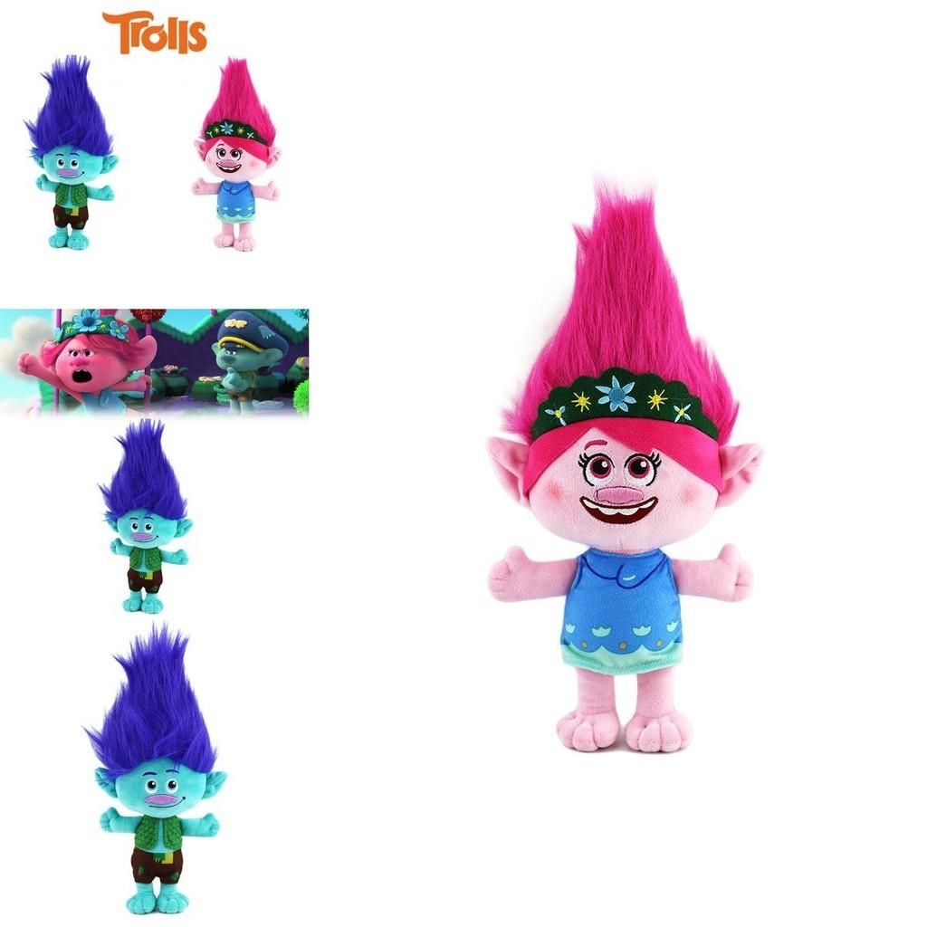 Trolls Band Together Plüschtier Entzückende Zeichentrickfigur 30 cm Höhe Junge mit blauem Haar und Mädchen mit rosa Haar Perfekt für Kinder im Alter von 7-14 Jahren