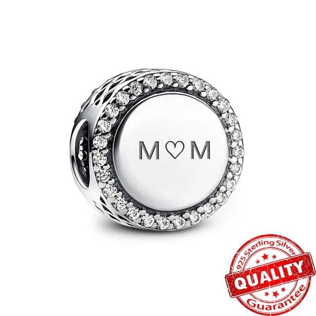 925 Sterling Sølv Elsker Deg Mamma Sammenflettede Uendelige Hjerter Sjarmarmbånd for Kvinner Halskjede DIY Smykker