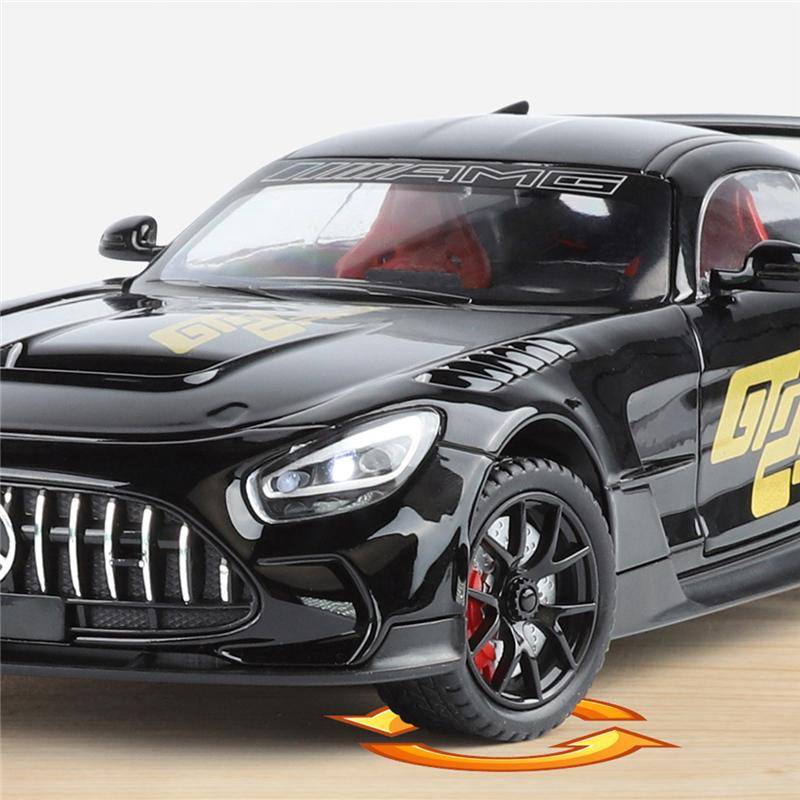 1/24 Benzs-GT GTR Alloy Sports Car Model Diecast & Toy Vehicles Metal Racing Car Model High Simulation Sound and Light Kids Gift