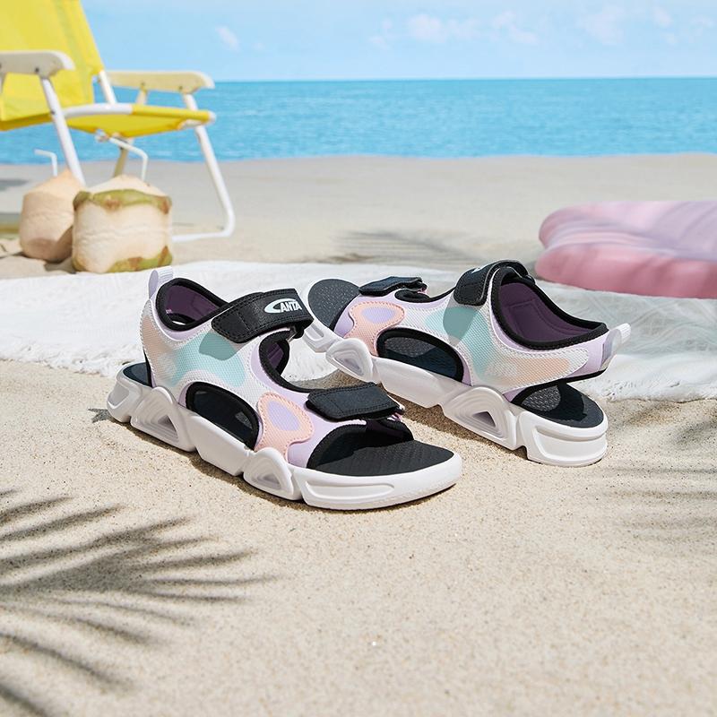 Anta Kids Casual Comfortable Outdoor Open-Toe Beach Shoes Lightweight Shock-Absorbing Breathable Quick-Drying Low-Top Sandals A322426933-1