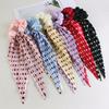 Hair Rope Dot Print Pleated Ribbon Hair Tie No Damage High Elasticity Ponytail Holder Lightweight Daily Hair Accessory
