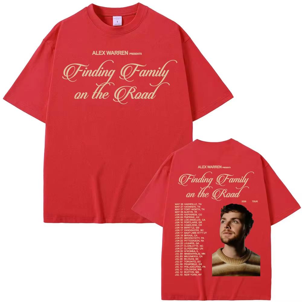 Alex Warren Finding Family On The Road 2026 Tour Tshirt Summer Unisex Women Luxury Cotton Oversize Tshirt Y2K Unisex Shirt