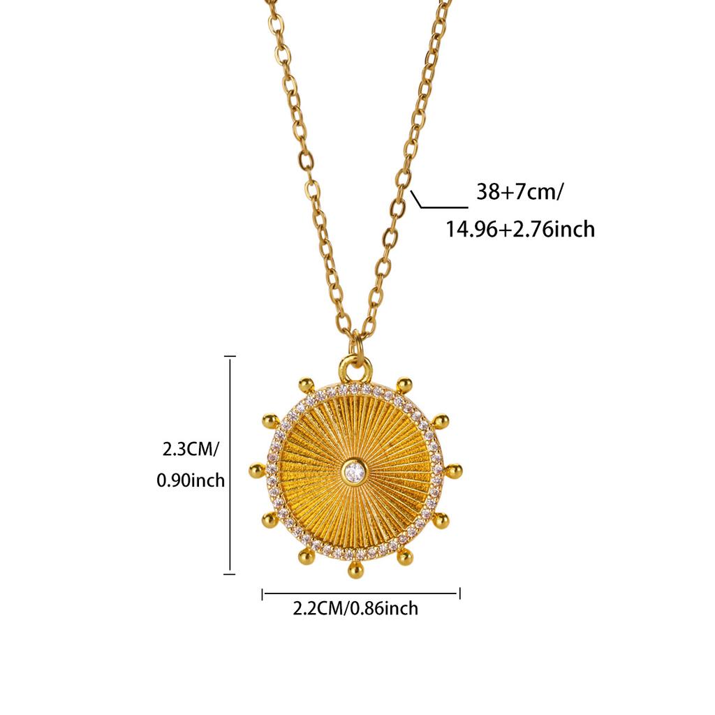Exaggerated Arabic Sun Star Stainless Steel Necklaces Women 18K Gold-plated Necklace Wedding Jewelry Accessories Birthday Gifts