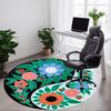 1pc Floral Yin Yang Symbol Carpet, Round Non Slip Durable Large Size Office Carpet, Suitable for Office