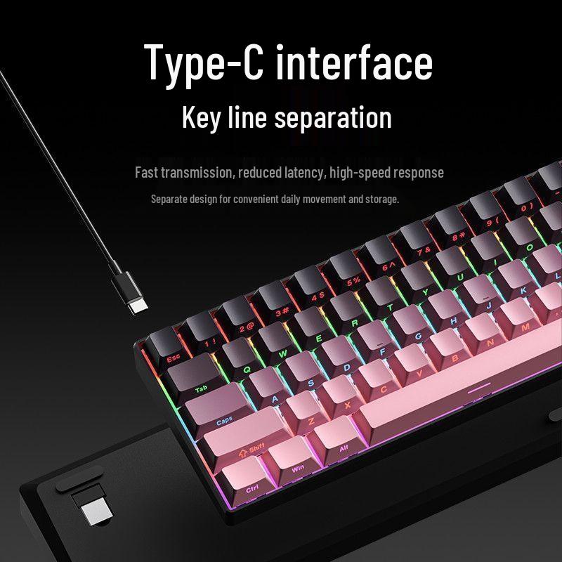 61-Key Backlit Bluetooth Wireless Mechanical Keyboard with Blue/Red Switches