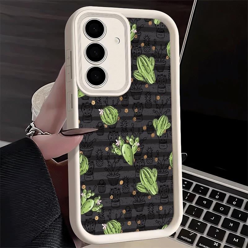 

Phone Case for Samsung Galaxy S26 S25 Ultra S24 FE Cactus Pattern Shell S23 Plus S22 + S21 S20 5G Soft Silicone Funda Samsung S24 Plus