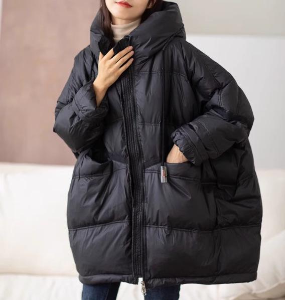 Women`s Oversized Mid-Length White Duck Down