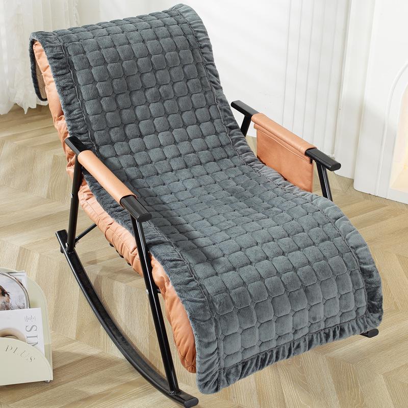 Winter Plüsch Sessel Schaukelstuhl Kissen mit integrierter Rückenlehne - Einzelplatz