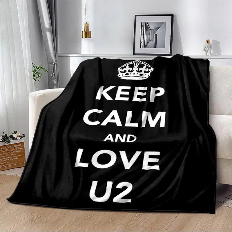 U2 Rock Bang Bono 3D Tisková deka, Měkká přehozová deka pro domácnost Ložnici Postel Pohovku Piknik Cestování Kancelář Krycí deka na odpočinek Děti