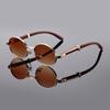 Vintage Oval Sunglasses Men Fashion Retro Metal Rim Gradient Casual Shades Women Trendy Luxury Brand Design Sun Glasses