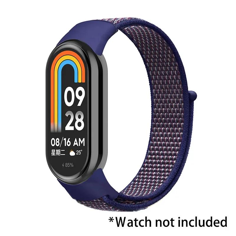 Nylon Loop Strap for Xiaomi Mi Band 9 8 7 6 5 4 3 Breathable Wristband Smartwatch Bracelet Sports Pulsera Watchband Miband 9 NFC