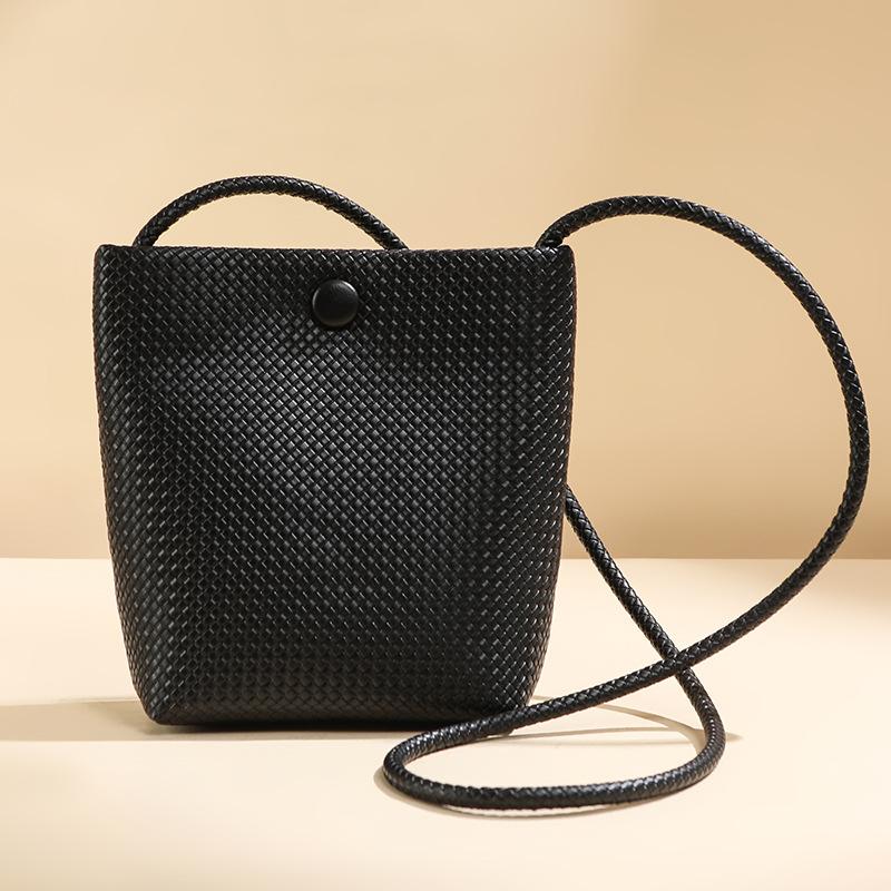 New Knitted Bucket Bag for Women Fashion Ladies One-shoulder Crossbody Bag