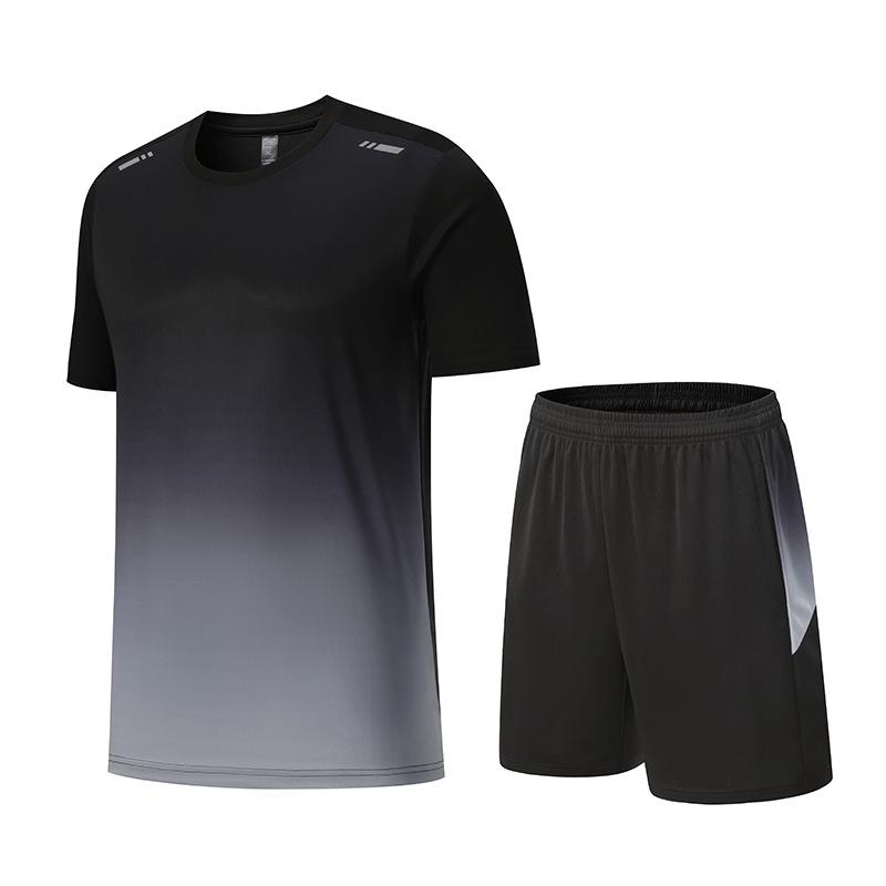 Men's Quick-Dry Short-Sleeve Sportswear Set for Summer Running and Fitness