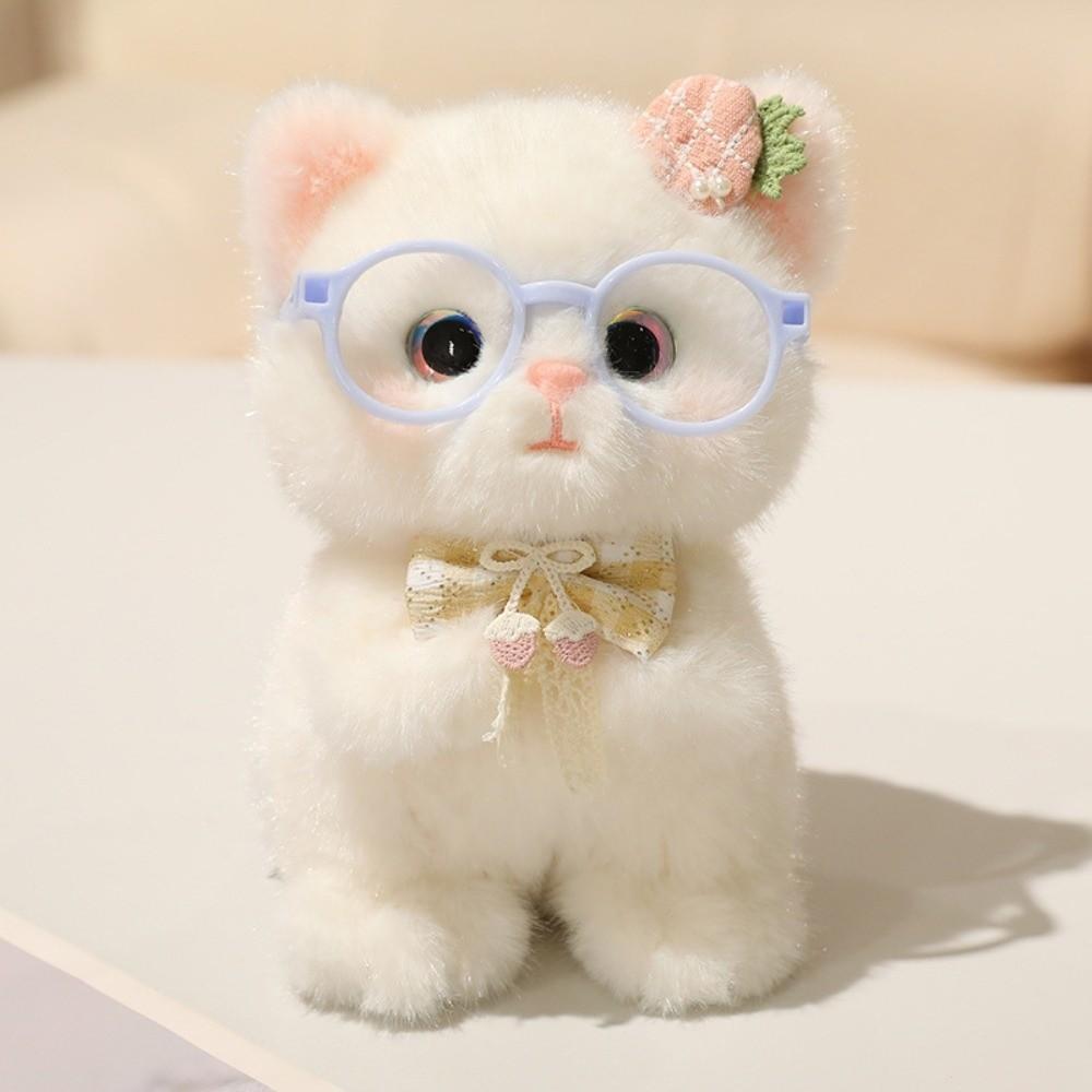 Soft Cute Cat Keychain Small Comfort Stuffed Animal Kawaii Glasses Key Ring  Daily Accessories