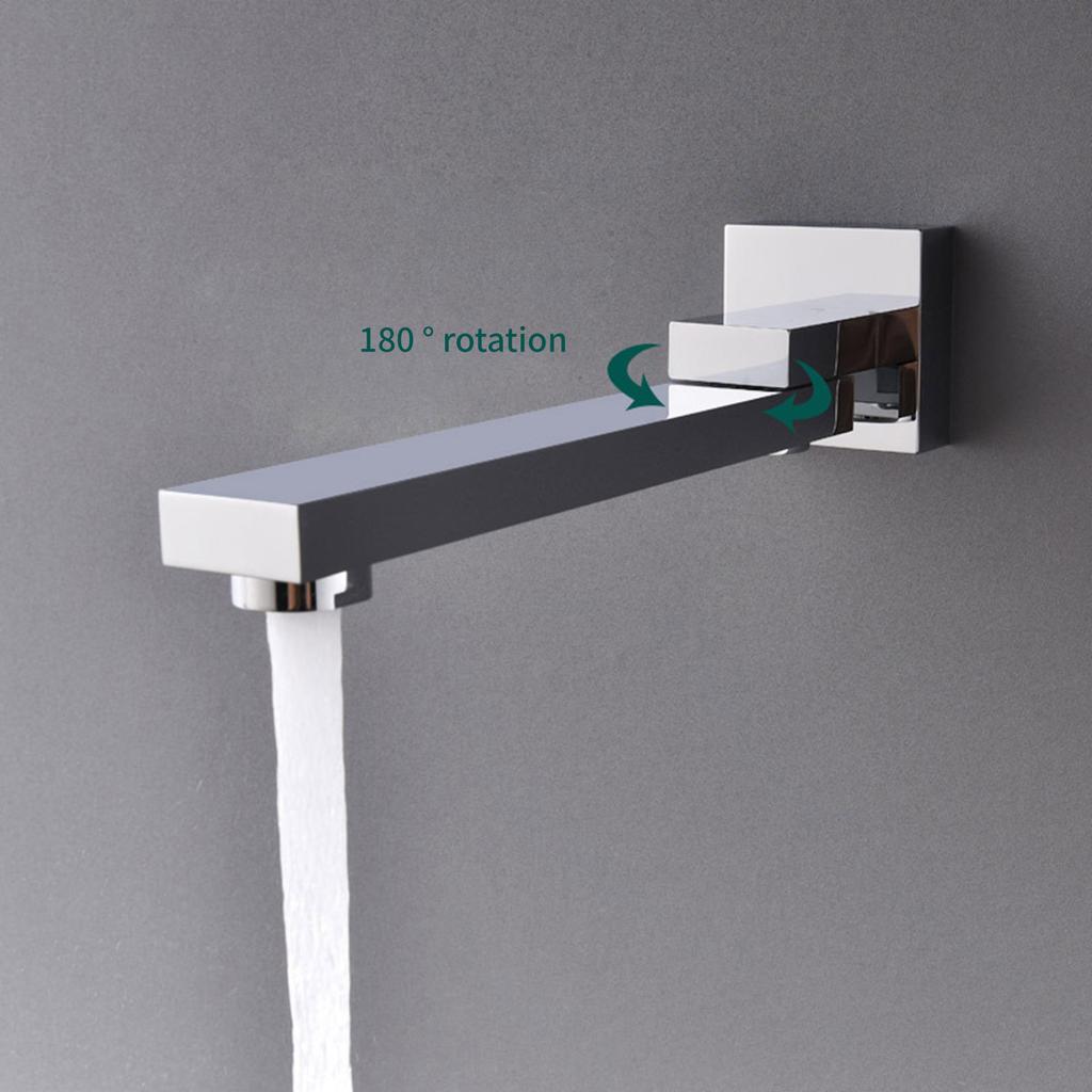 Practical 180 Degrees Rotating Bathtubs Faucet Wall Mounted Sturdy Stainless Steel Shower Spouts Systems Daily Use
