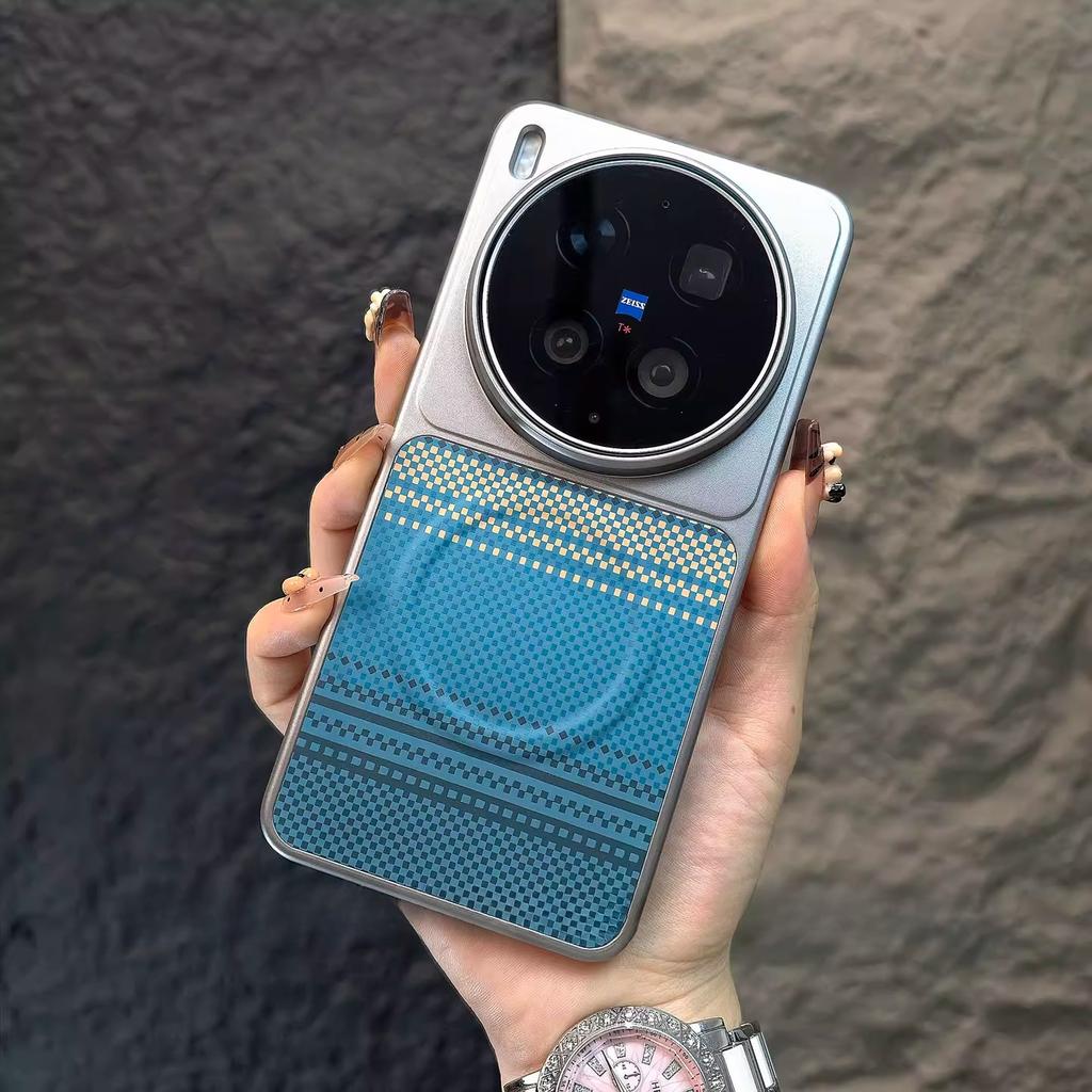 Business Luxus Kevlar Muster Handyhülle für VIVO X300 Ultra X300Pro X200 Pro mini Ultradünn Magnetisch Stoßfest Schutzhülle