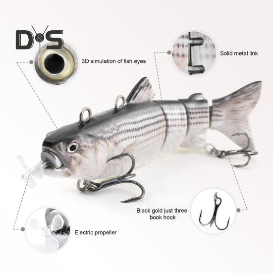 13CM/35G Elektryczny Przynęta Wędkarska Wieloprzegubowa z Haczykami Ładowana przez USB LED Świecąca Przynęta Pływająca Robotyczna Przynęta Sztuczna Akcesoria Wędkarskie