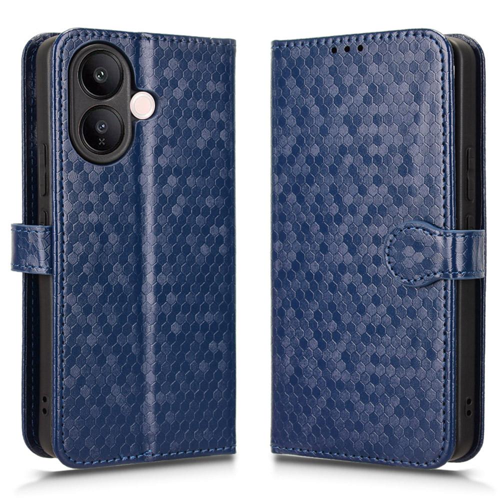 

For vivo V60 Lite 5G/4G Wallet Case Dot Pattern Imprint PU Leather Phone Cover with Wrist Strap
