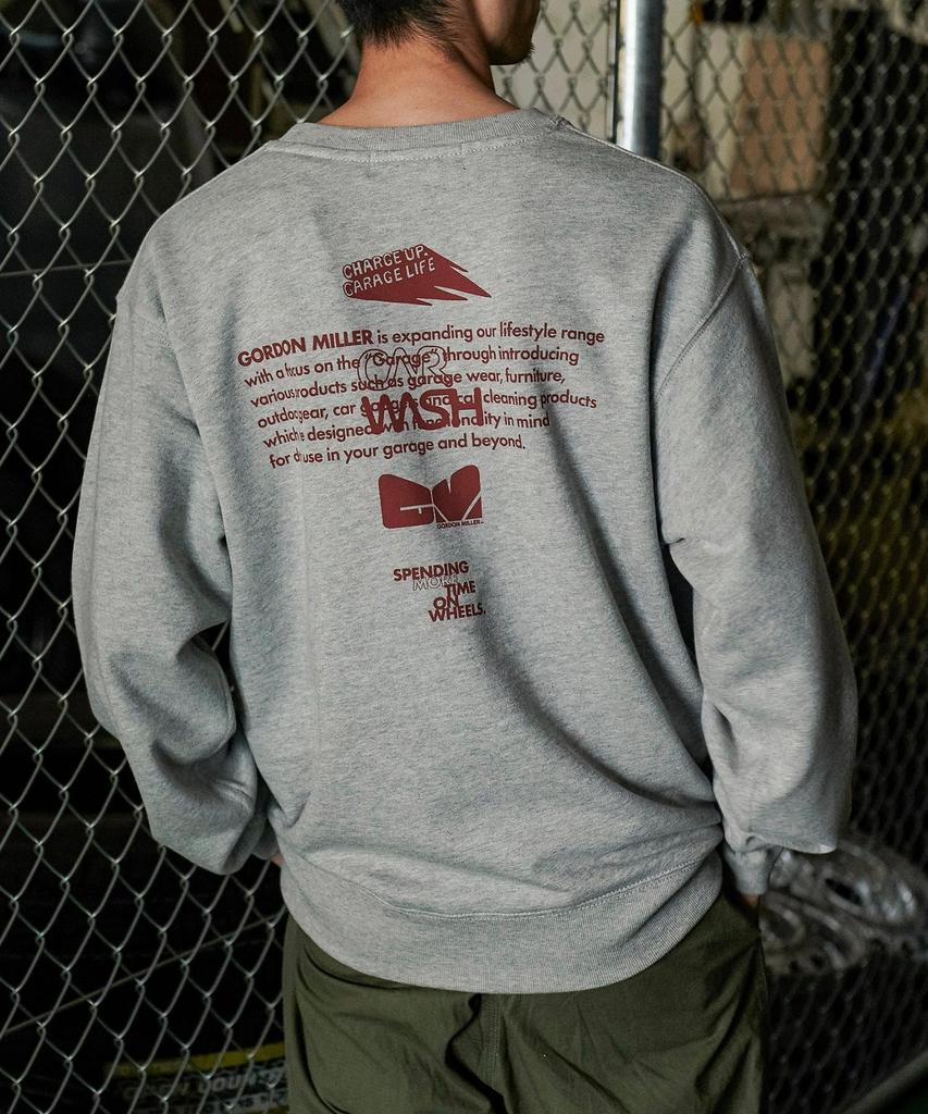 GORDON MILLER Men's Sponsor Print Sweatshirt, 12.7 oz. Crew Neck, Size M, Heather Gray, 1745171
