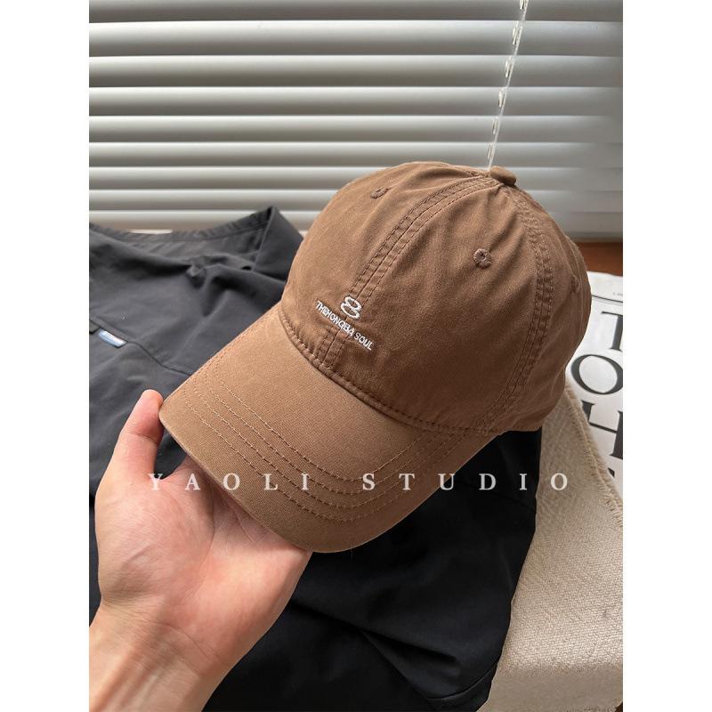American street embroidery baseball cap children big head circumference showing face small curved brim shading simple hard top cap male tide