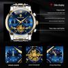 Binbang Luminous Skeleton Waterproof Quartz Men's Watch
