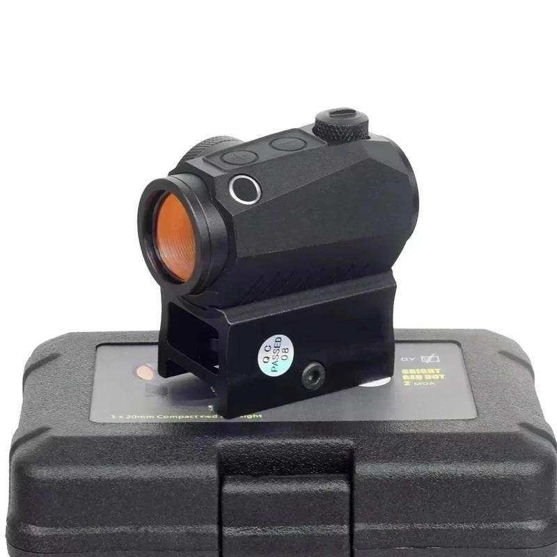 R5 1x20mm 2 MOA Red Dot Sight Reflex Riflescope Hunting Scope With Mount Riser 20mm Rail Co-Witness Holographic AR15