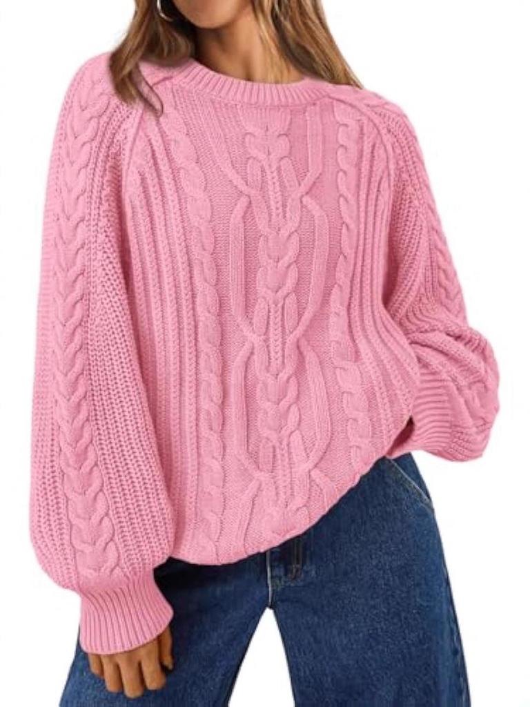 Maglione Casual a Treccia da Donna Europeo & Americano - Moda Comoda per Autunno & Inverno 2025