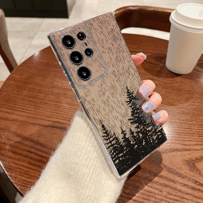 

Forest Green Tree Print Clear Phone Case For Samsung Galaxy A57 A37 A17 A56 A36 A55 A35 A26 A16 A15 A25 A54 Soft Silicone Cover Galaxy A53 5G