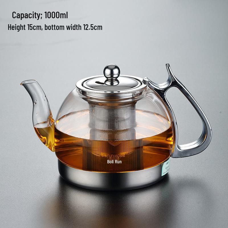 Heat-Resistant Glass Teapot: Induction Cooktop-Ready Kettle for Boiling Water and Brewing Tea