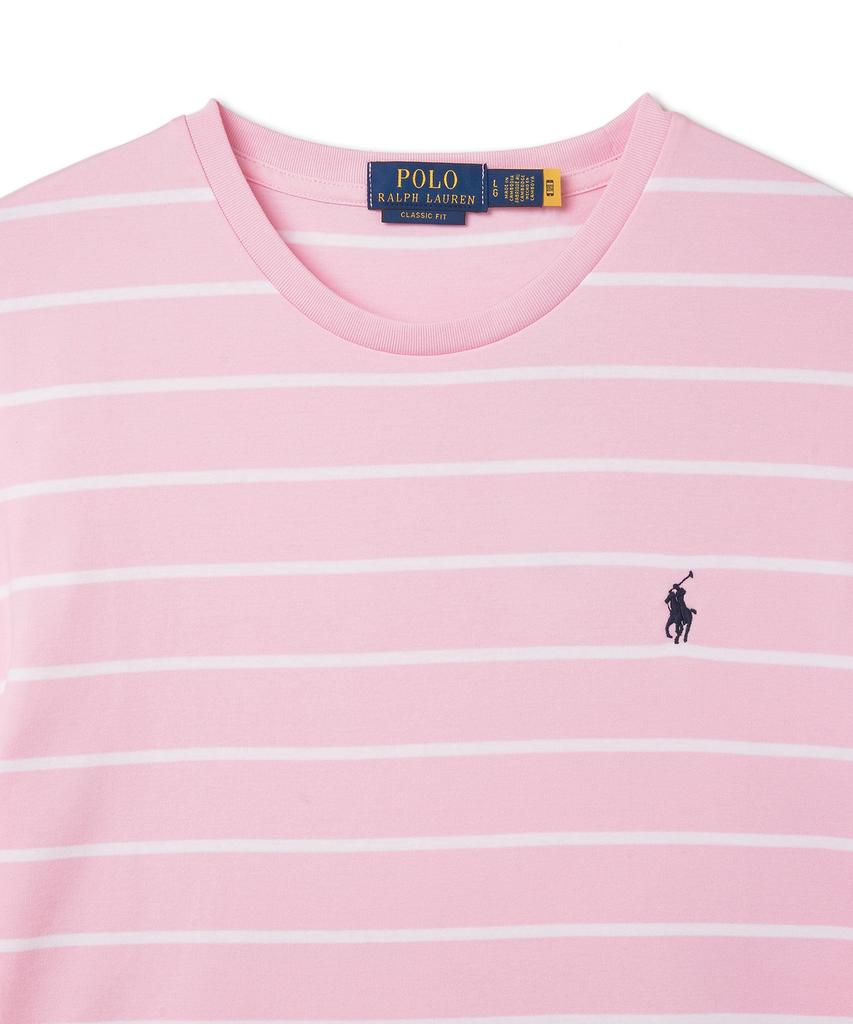 POLO RALPH LAUREN Classic Fit Striped Soft Cotton T-Shirt - Pink