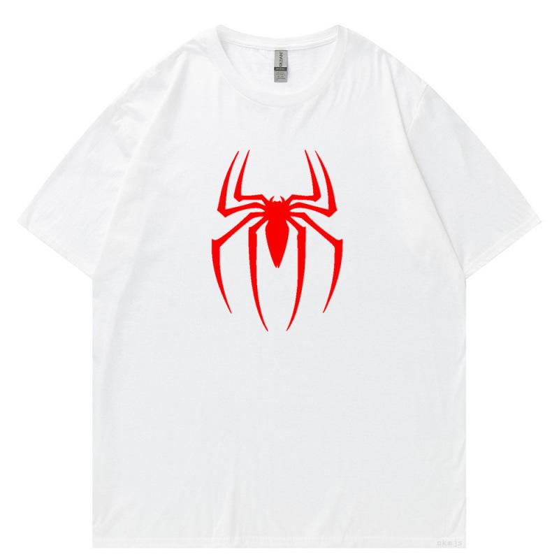Loose And Comfortable Short Sleeves Unisex Unisex Oversized Clothes Summer New Cotton Unisexs Tshirts Spider Pattern Printed Tees